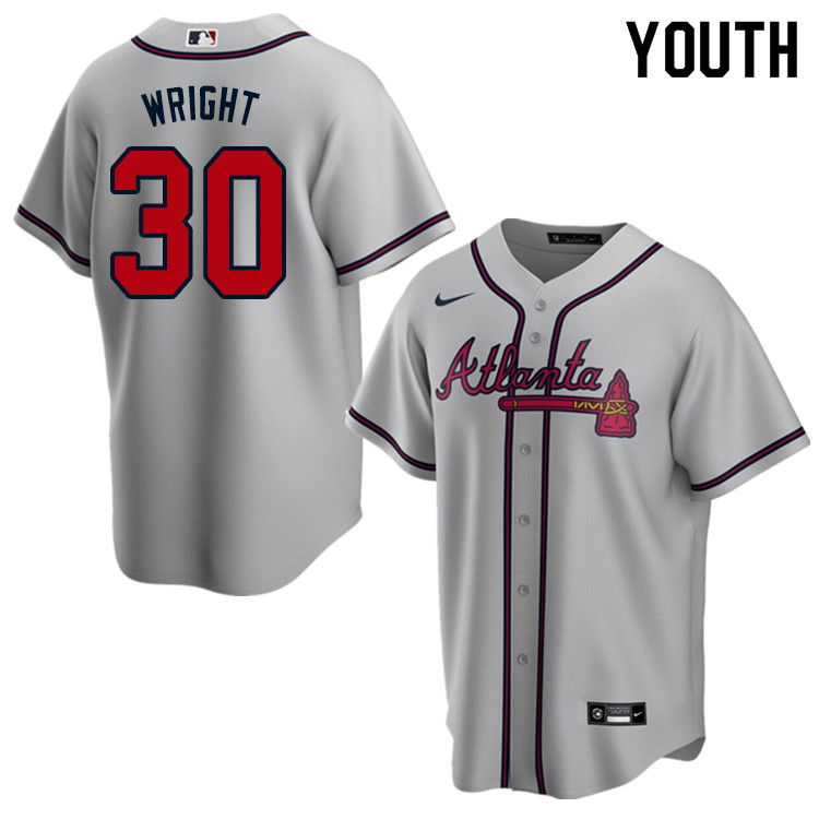 Nike Youth #30 Kyle Wright Atlanta Braves Baseball Jerseys Sale-Gray